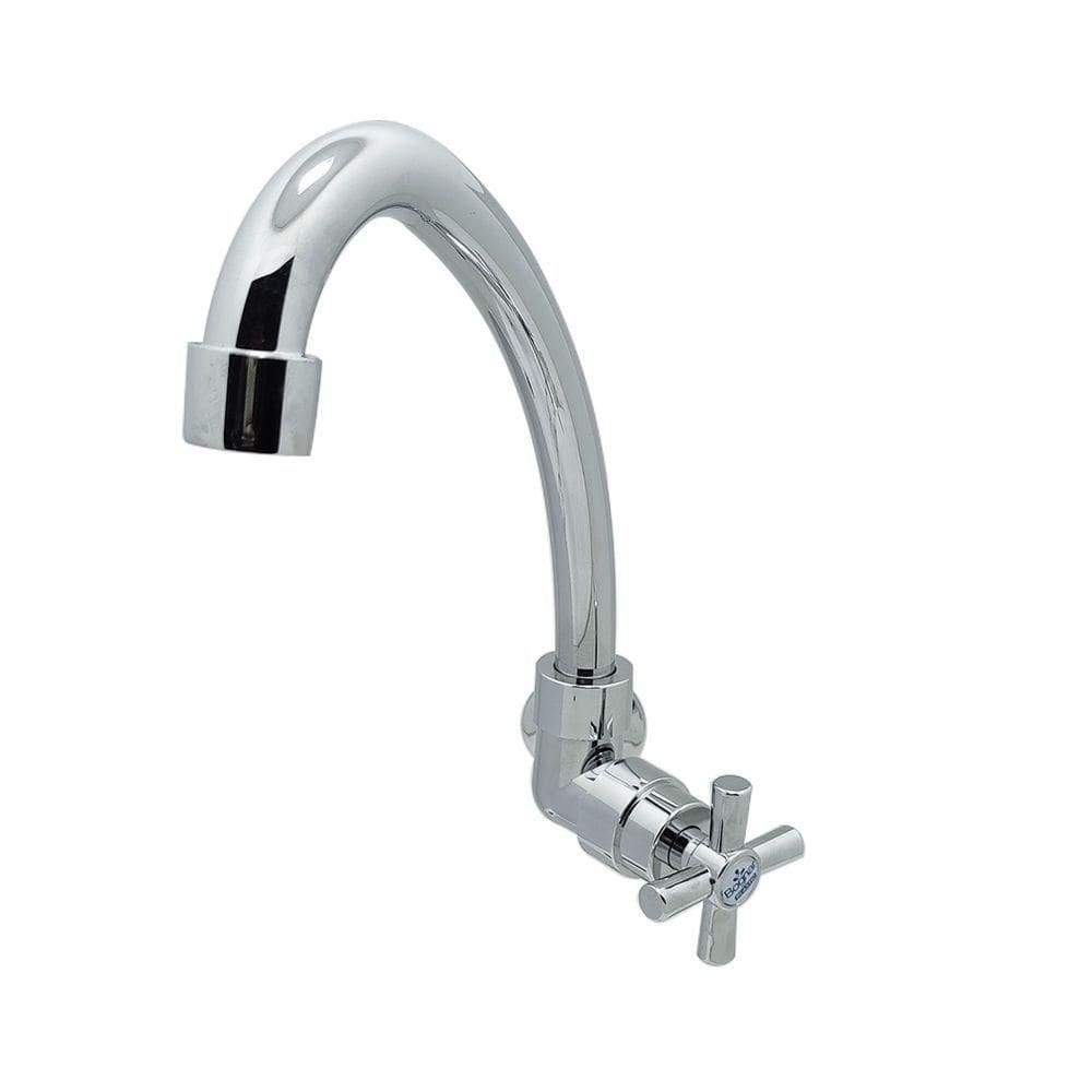 Torneira Pia Cozinha Parede Bica Móvel Cromado Abs 1/4 De Volta