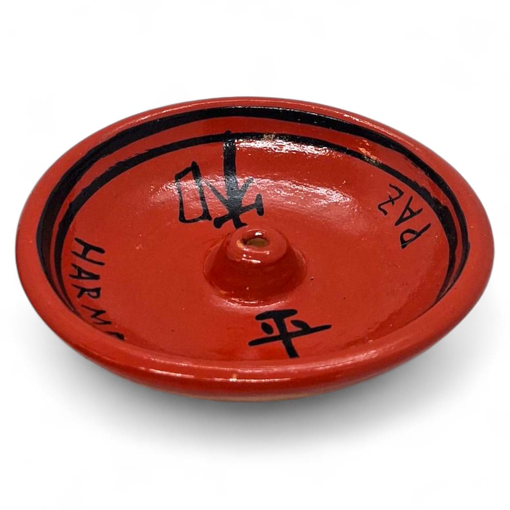 Incensário Peruano de Cerâmica Simbulo Paz e Harmonia 9 cm
