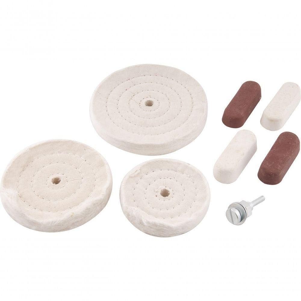 Jogo Roda De Pano Para Polimento Com Pasta 8 Peças - Vonder