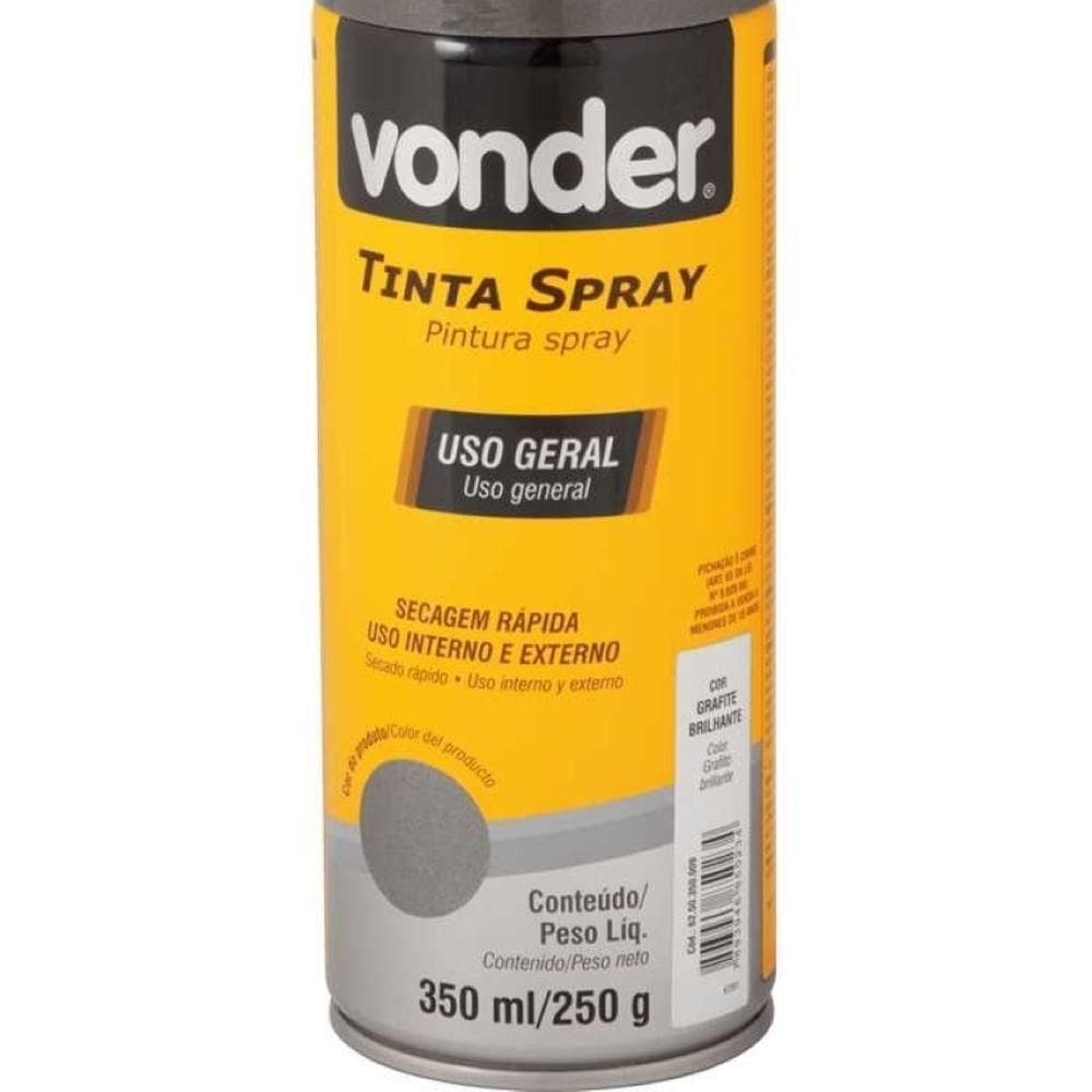 Tinta Spray Acrílica Grafite 350ml-250g Vonder