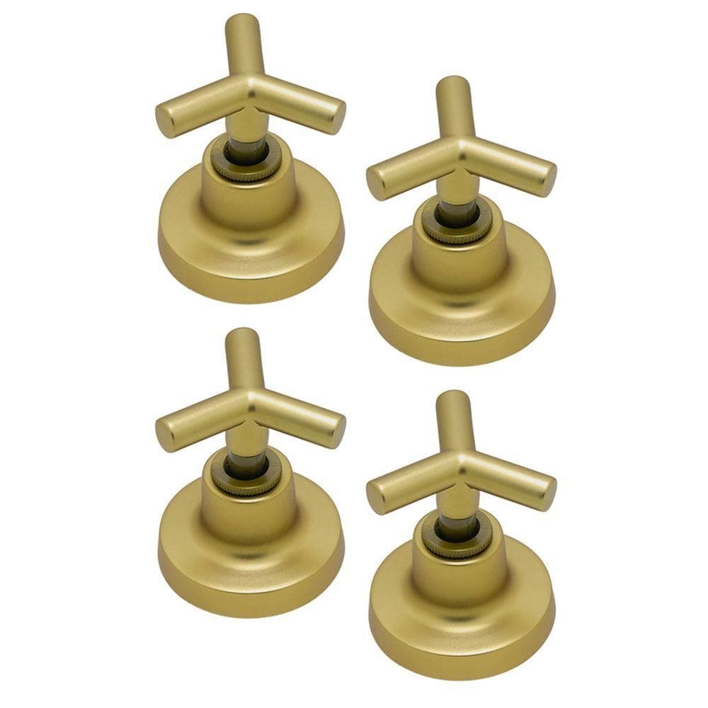 Kit 4 Acabamento Registro Pressão Gaveta Dourado Fosco Padrão Deca Metal Luxo