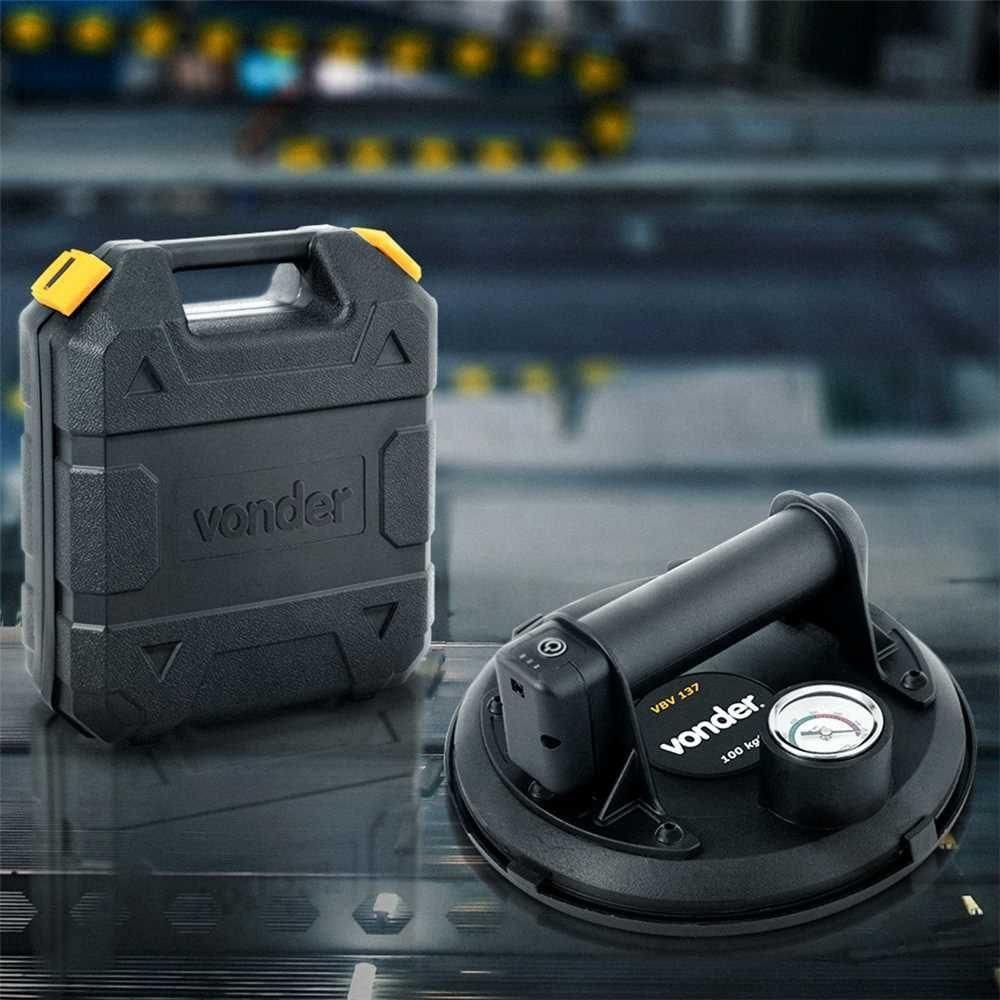 Ventosa Simples 200mm 100kg Bateria 3,7v Com Bomba De Vácuo Vbv137 Vonder