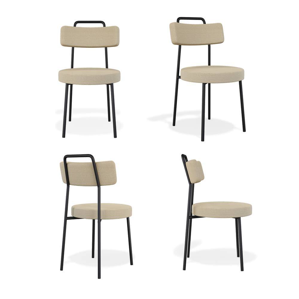 Conjunto com 4 Cadeiras de Escritório Ster Linho Gengibre - Vallisa Decor