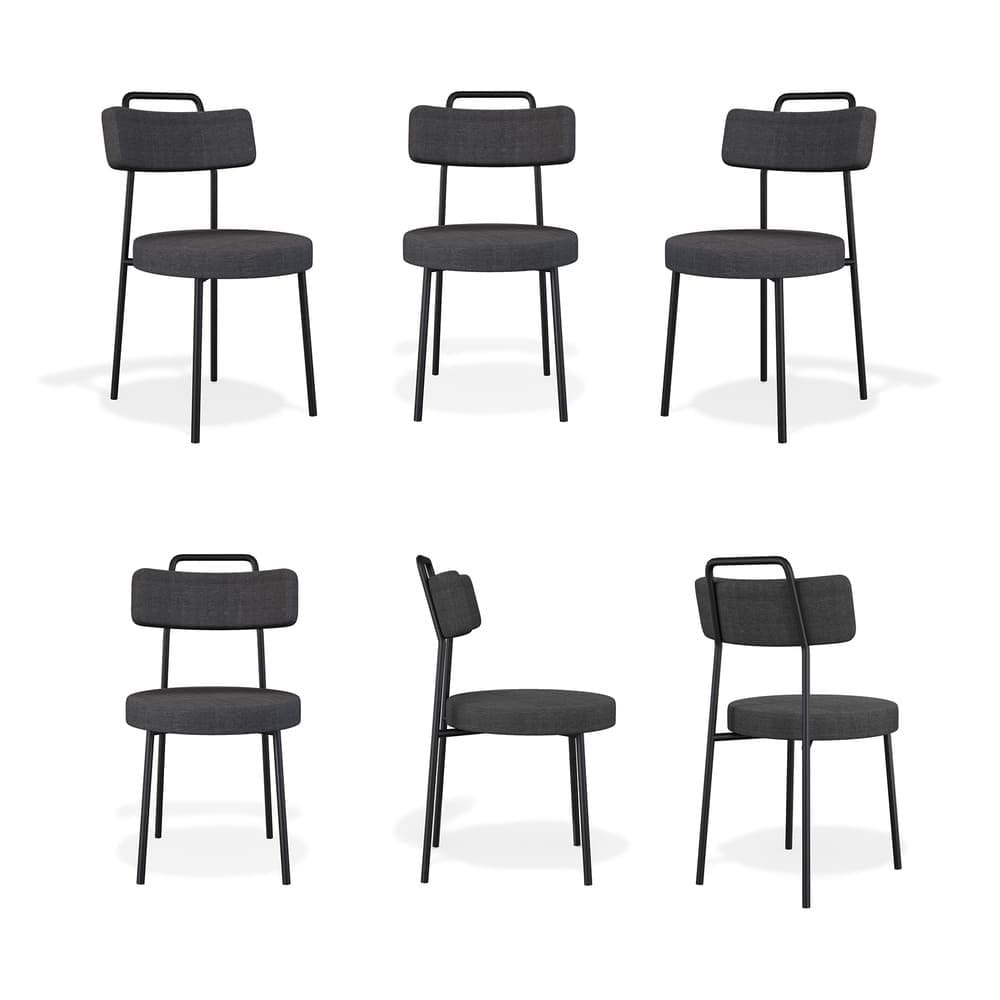 Kit 6 Cadeiras Ster Sala de Jantar Linho Grafite - Vallisa Decor