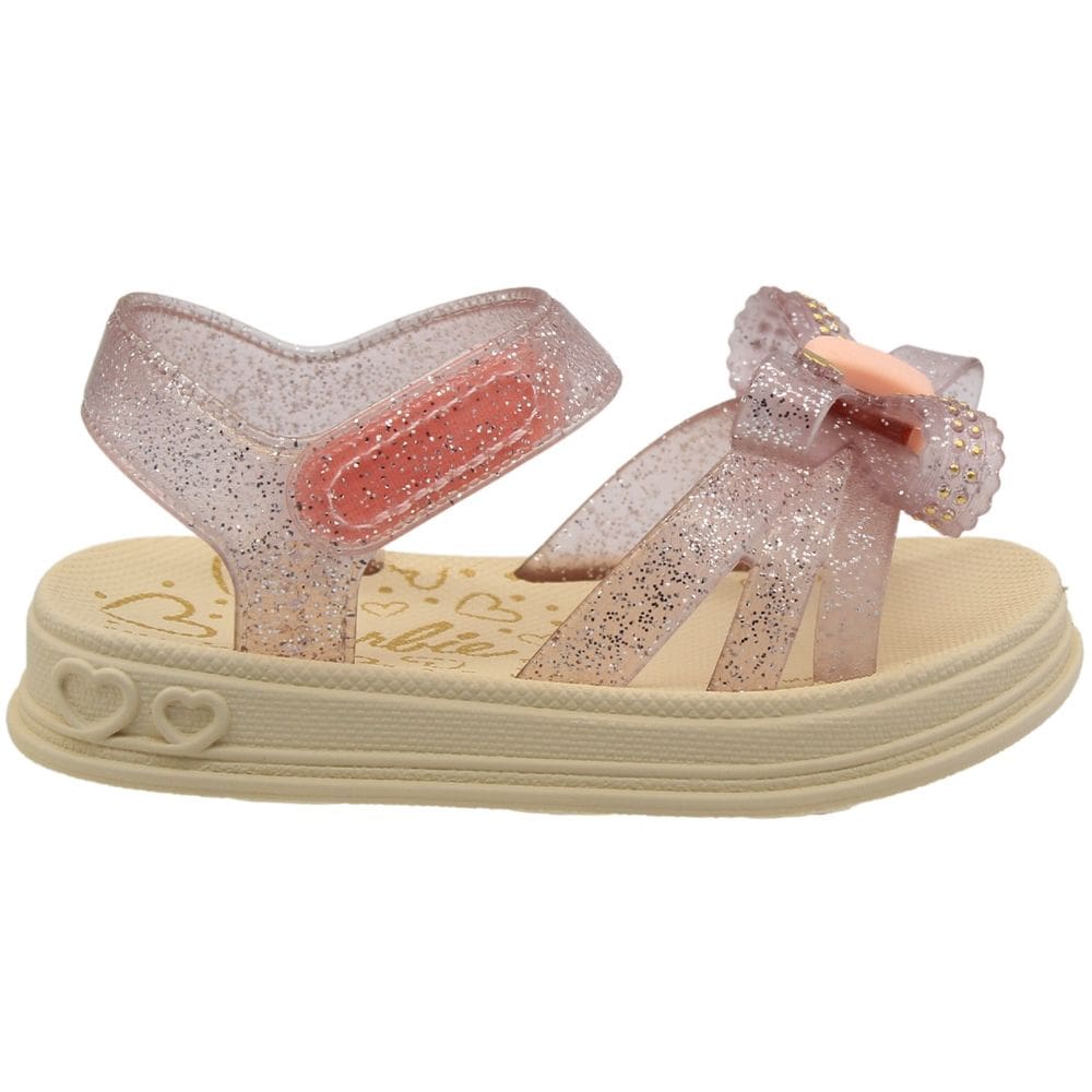 Sandália Infantil Baby Grendene Soft Pink Laço com Glitter Menina