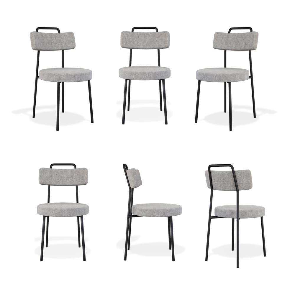 Kit 6 Cadeiras Sala de Jantar Ster Linho Cinza - Vallisa Decor