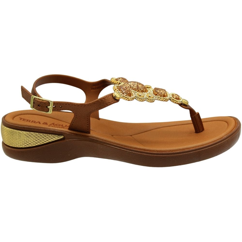 Sandália Terra e Água Comfort Tira Em Adorno Feminina