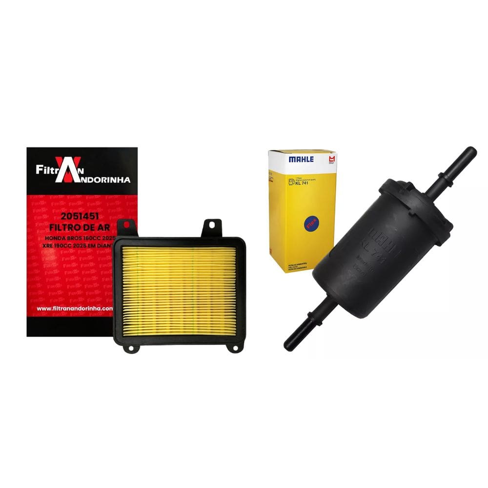Kit Manutenção Honda Bros 160 Xre 190 Filtro Ar Moto Filtran + Filtro Combustivel Mahle