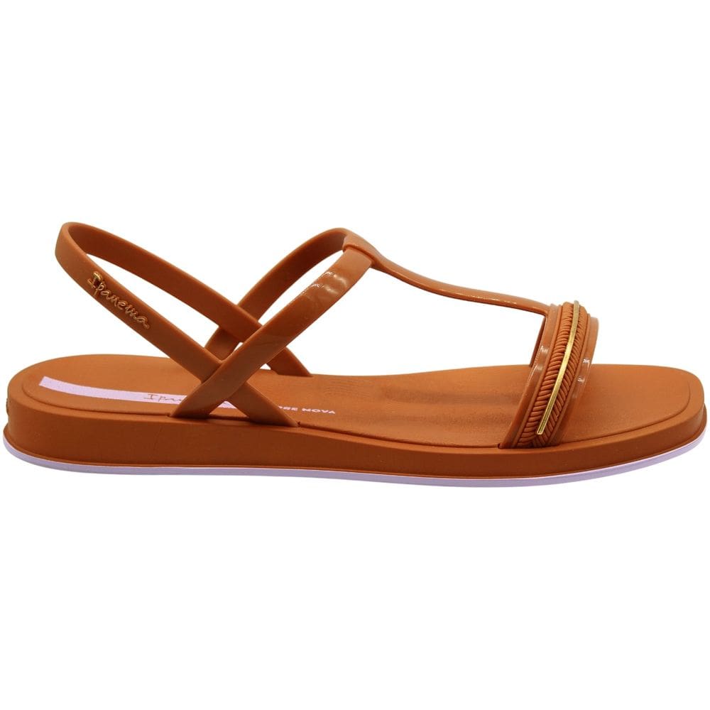 Sandália Rasteira Ipanema Glow Tiras Friso Metalizado Feminina