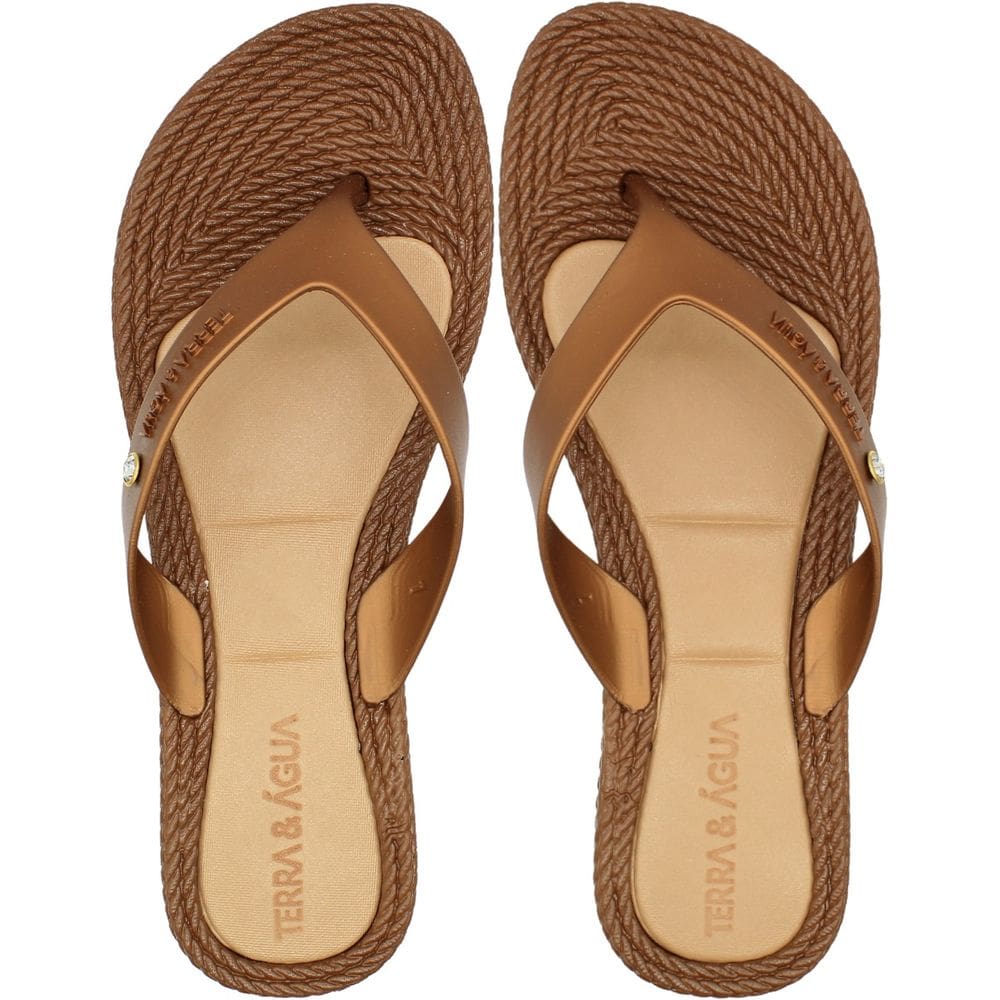 Chinelo De Dedo Terra e Água Tira Com Aplique Feminino