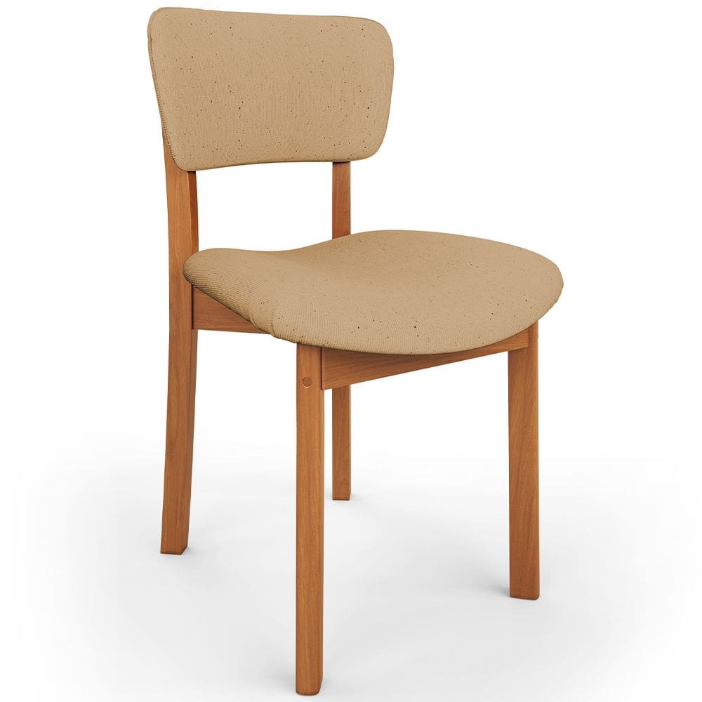 Cadeira Para Sala de Jantar Cozinha Living Estofada Dara L02 Linho Bege Escuro - Lyam Decor