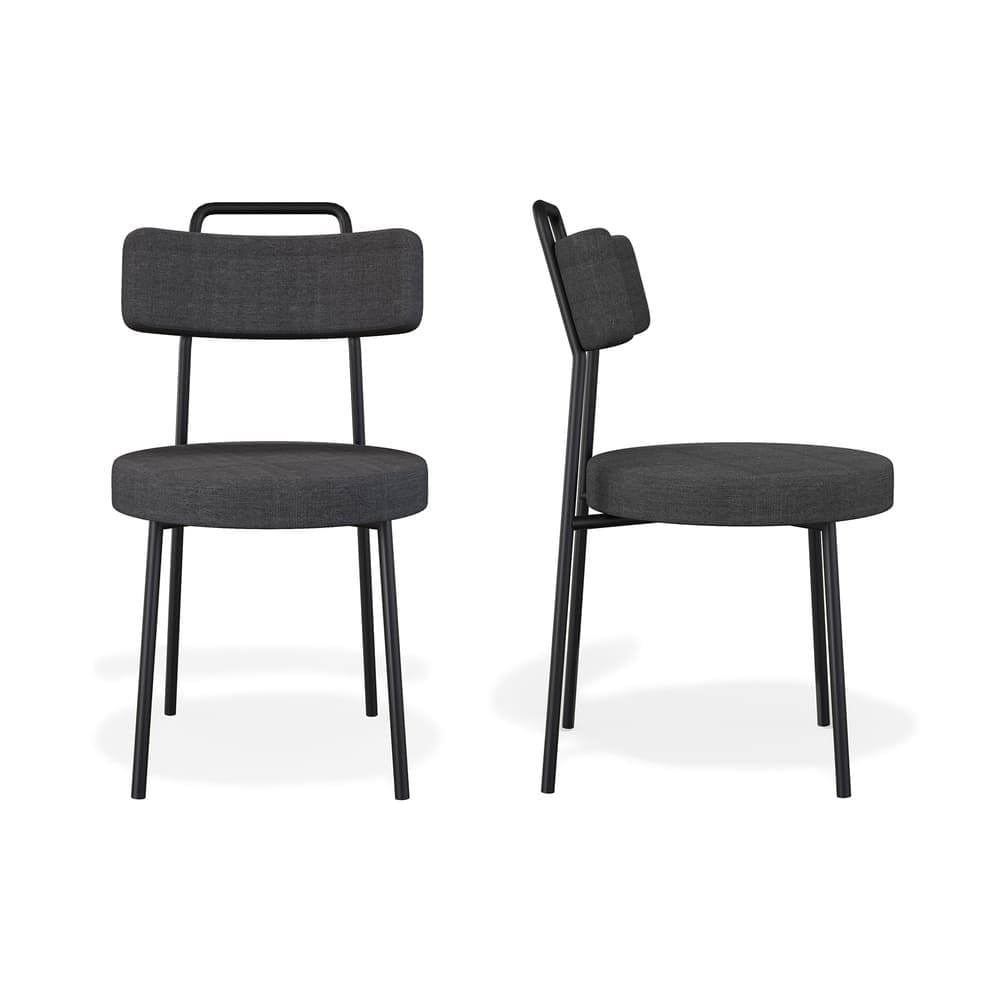 Conjunto com 2 Cadeiras de Escritório Ster Linho Grafite - Vallisa Decor