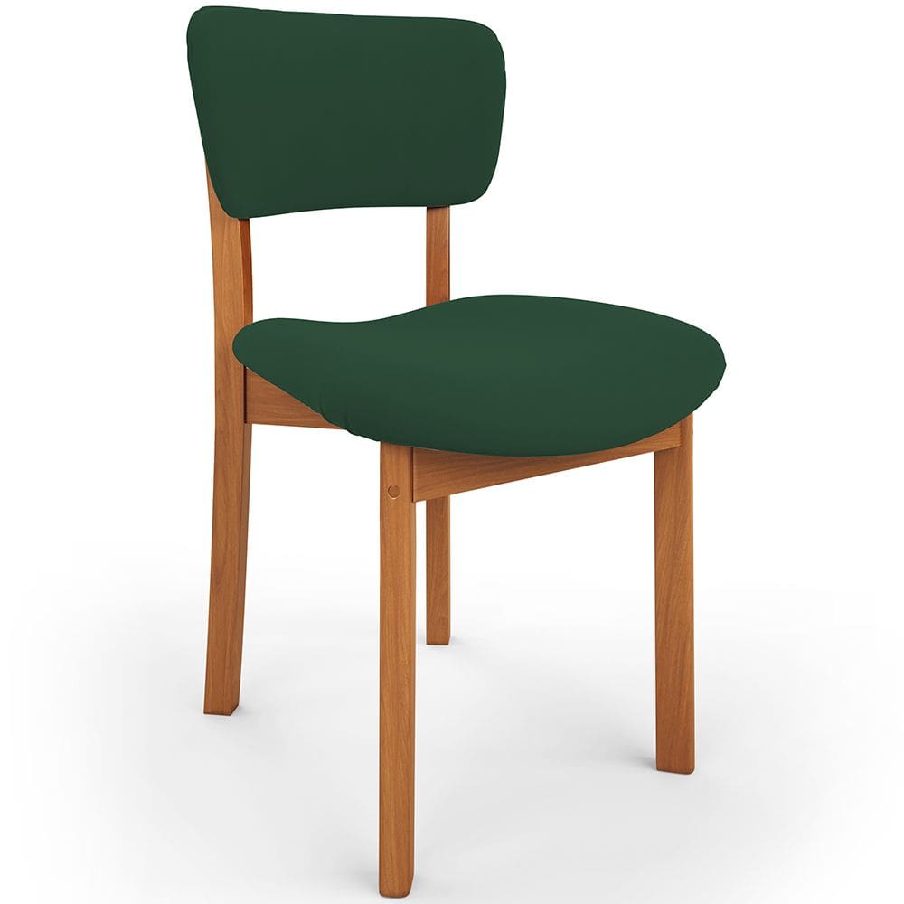 Cadeira Para Sala de Jantar Cozinha Living Estofada Dara L02 Suede Verde Musgo - Lyam Decor