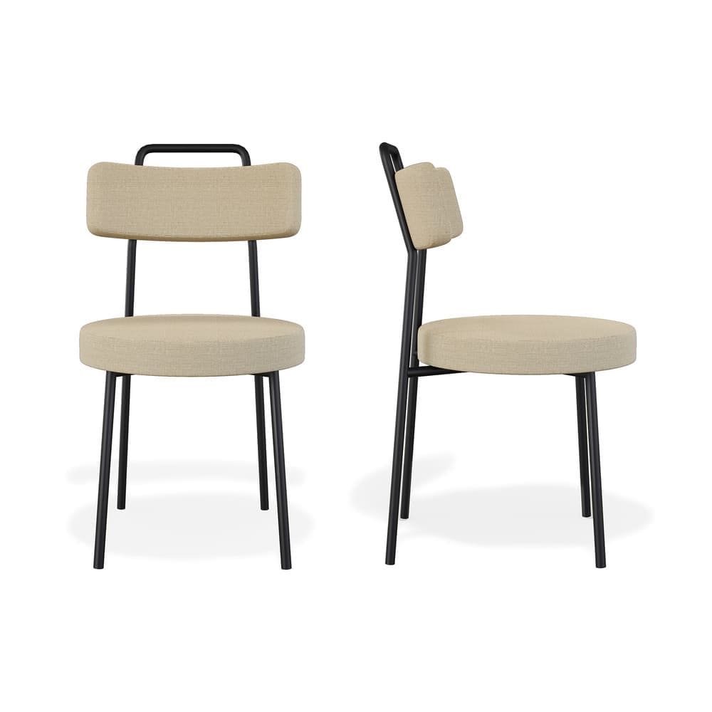Conjunto com 2 Cadeiras de Escritório Ster Linho Gengibre - Vallisa Decor