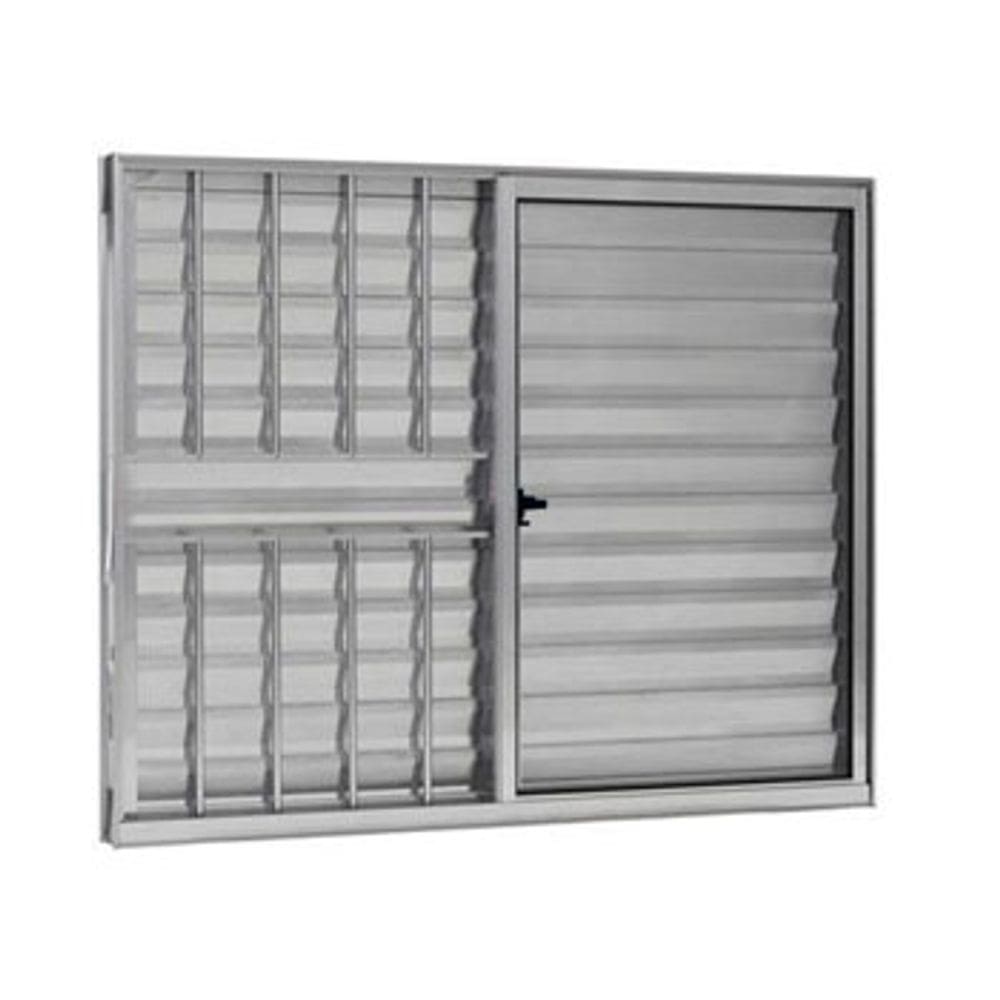 Veneziana 3 Folhas Aluminio Brilhante  1,00x1,00 C/grade
