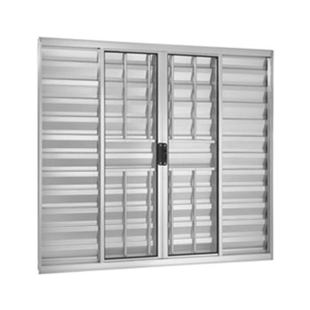 Veneziana 6 Folhas Aluminio Brilhante 1,00x1,00 C/grade
