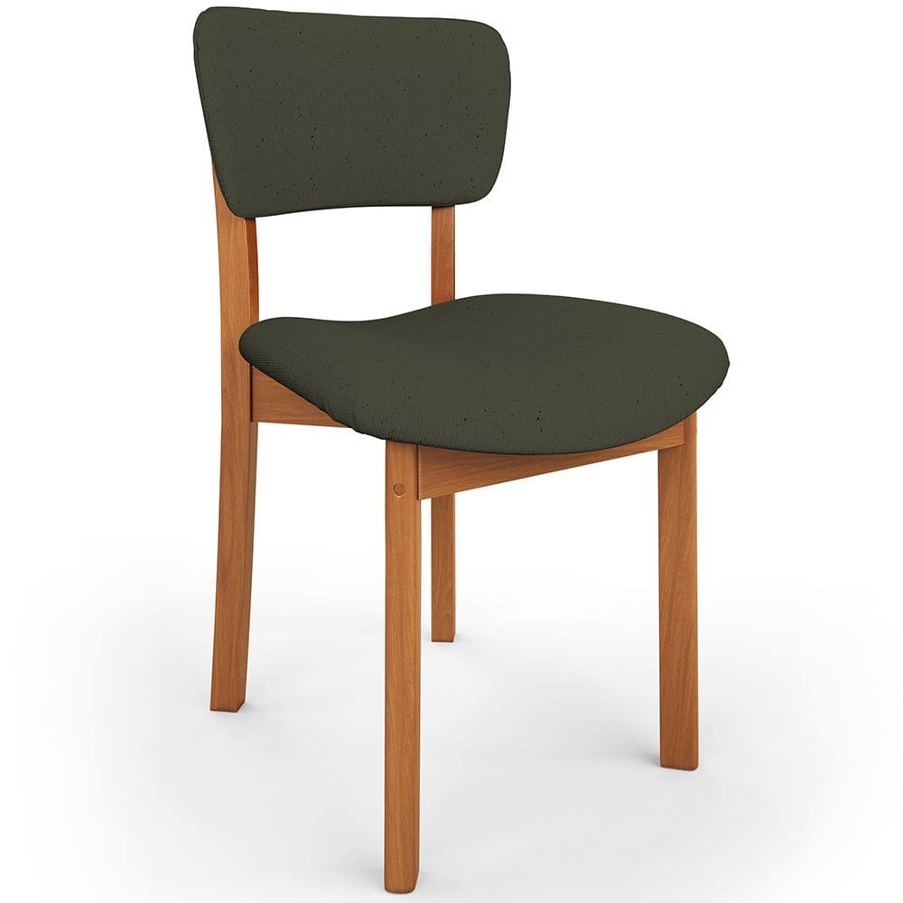 Cadeira Para Sala de Jantar Cozinha Living Estofada Dara L02 Linho Verde Musgo - Lyam Decor