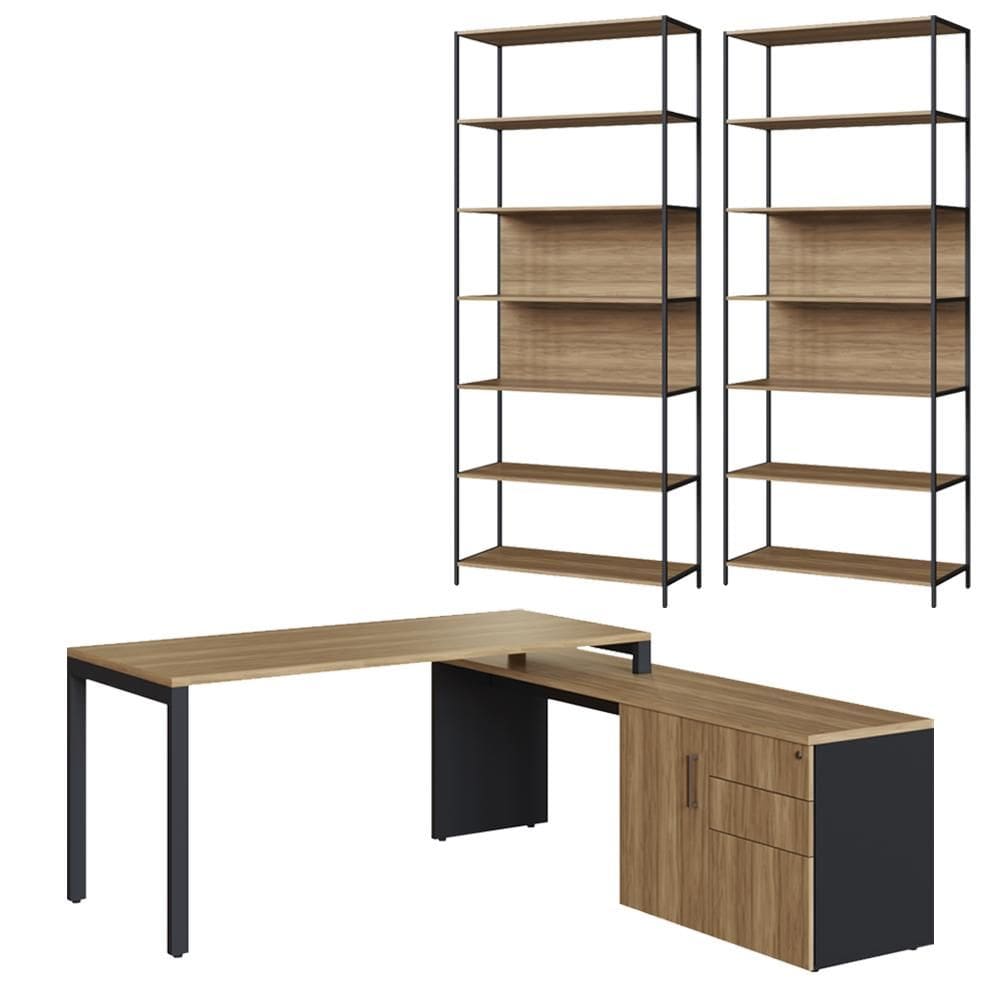 Conjunto Escritorio 3 Pecas Office 25910 Artesano