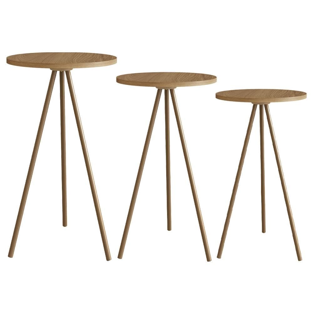 Conjunto 3 Mesas Laterais Sala Estar 27957 Artesano