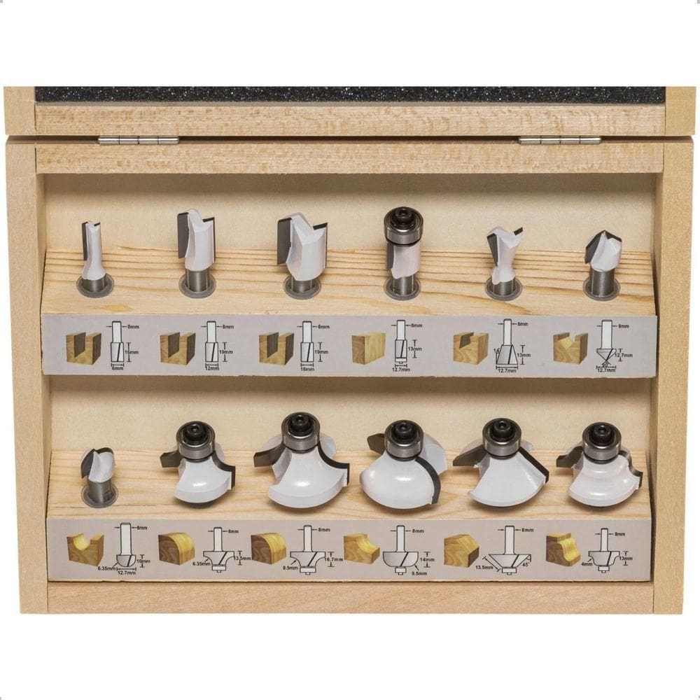 Kit De Fresas Encaixe De 1-4`` 12 Peças Makita