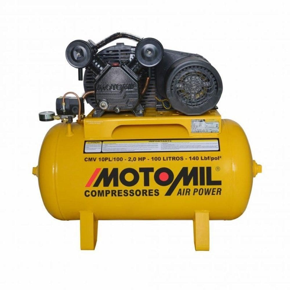 Compressor Air Power Monofásico Cmv-10pl-100a Motomil 220V