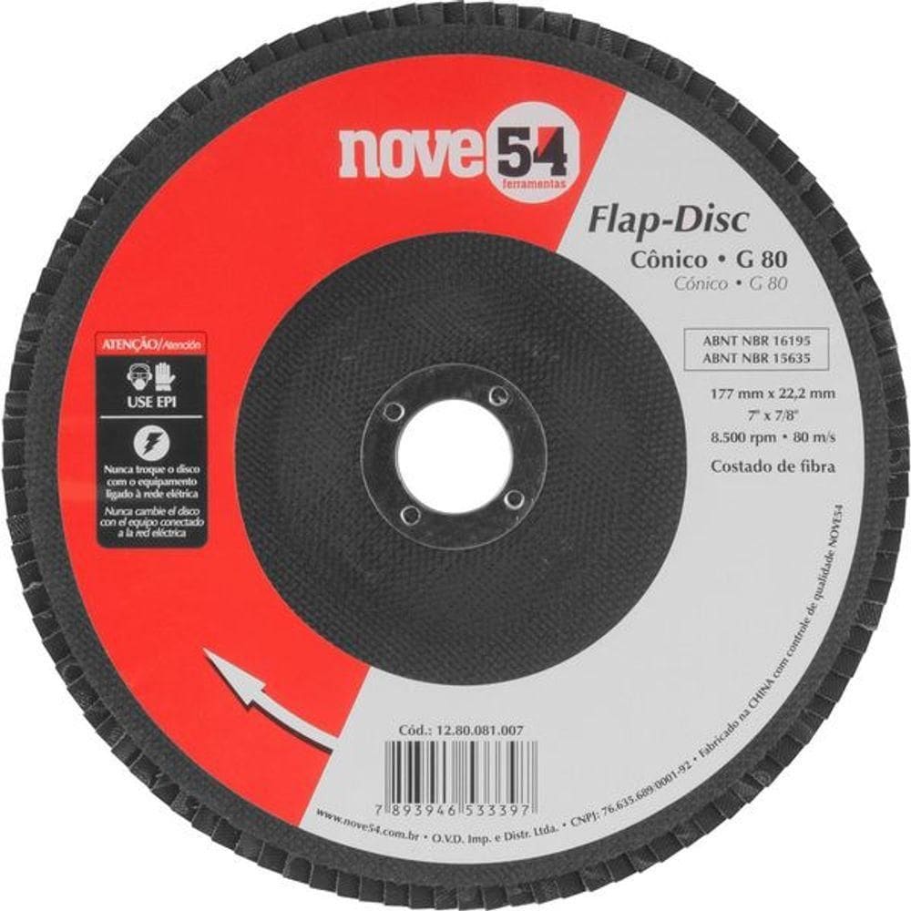 Flap-disc Cônico 7 G80 Costado Fibra - Nove54