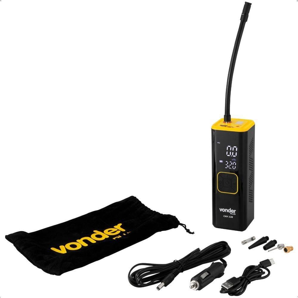 Compressor Automotivo 12V E Bateria Portatil Cav 128 Vonder