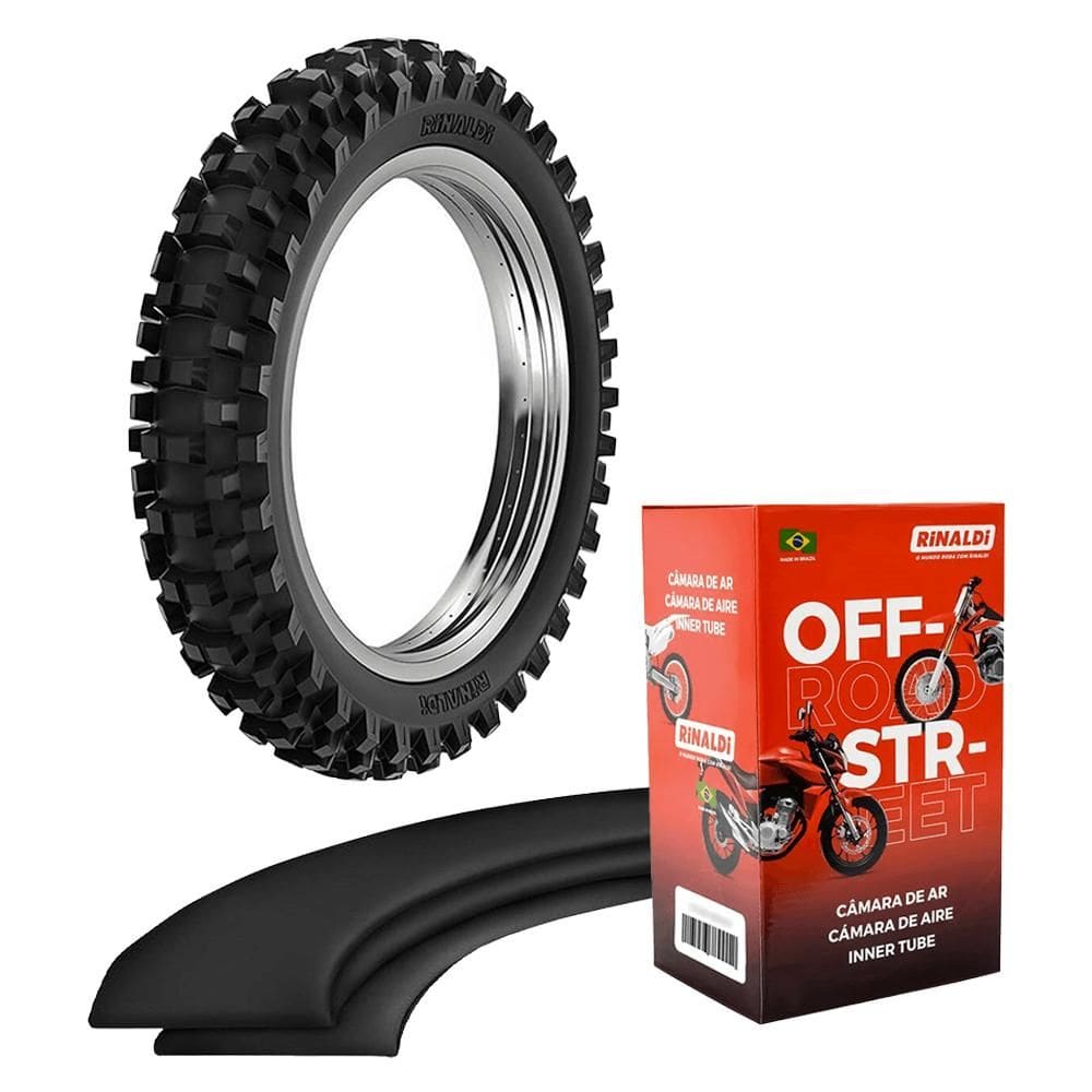 Kit Pneu Cr 250 Yz 450f Yz 250f 110/90-19 Rw33 Rinaldi + Câmara