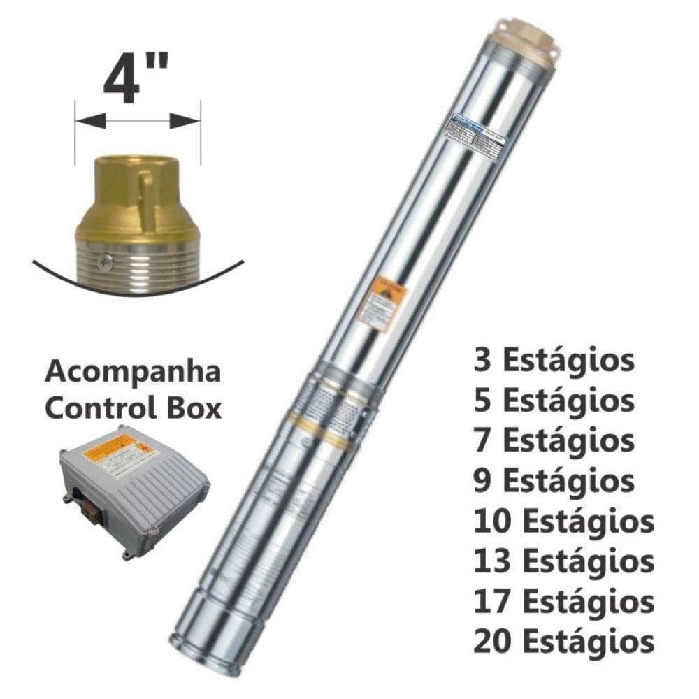 Motobomba Submersa Tipo Caneta 1-2cv 60hz Monofásico Esub-4-5 Eletroplas 110V