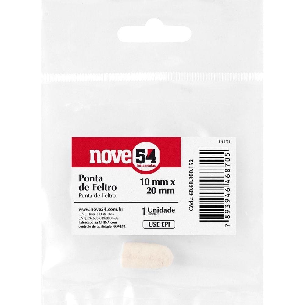 Ponta De Feltro Para Microrretífica 10 Mm X 20 Mm Nove54