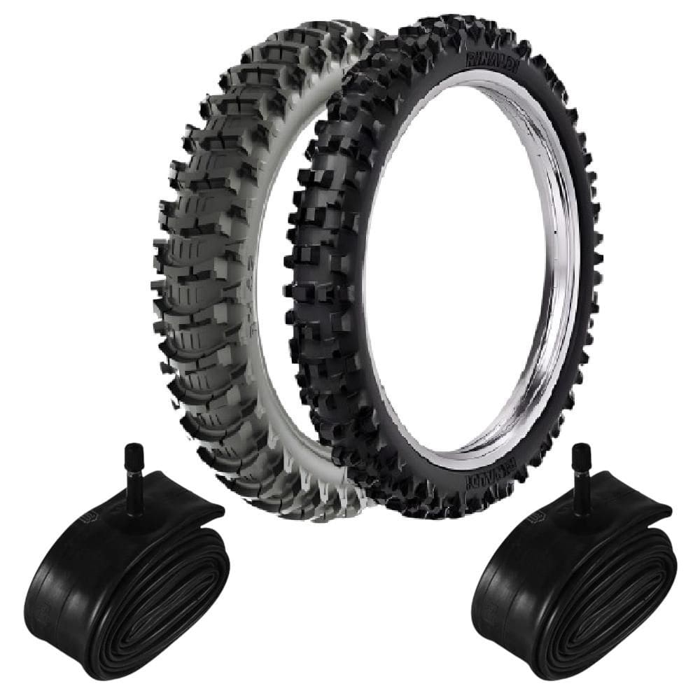 Kit Pneu Yz 250F Cross Trilha 100/90-19 Rw45 + 80/100-21 Rw33 Rinaldi + Camara