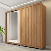 Guarda-Roupa Casal 2 Portas Correr 6 Gavetas Espelho Movimente Lux Caemmun