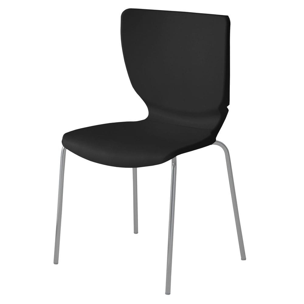 Cadeira Empilhável Mono Preto/Prata