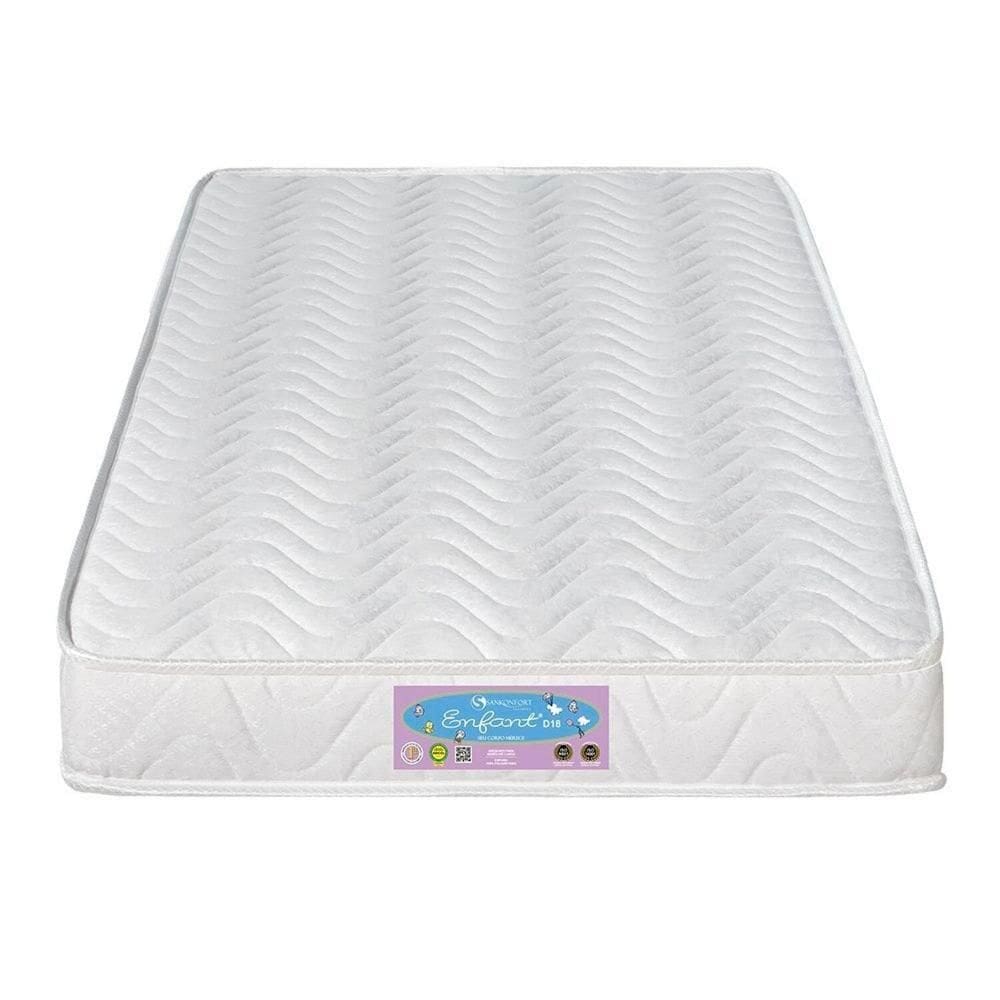 Colchão Infantil para Berço de Espuma D18 70x12cm Enfant Branco