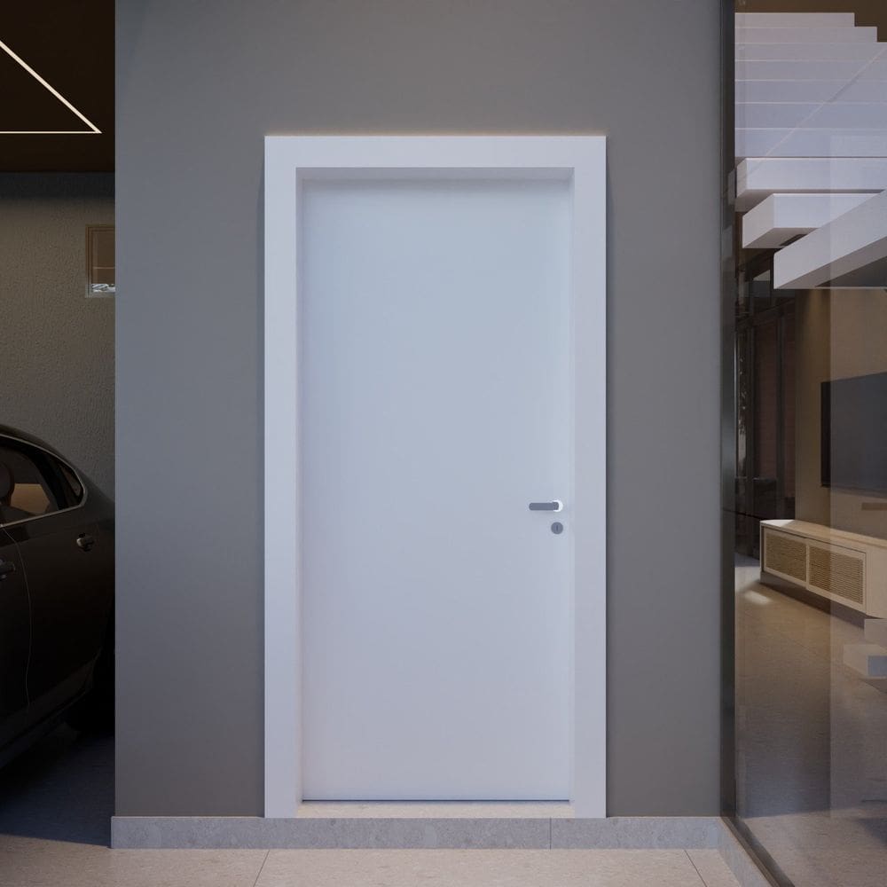 Kit Porta Pronta com Fechadura e Abertura Lado Esquerdo 210x82cm Branco