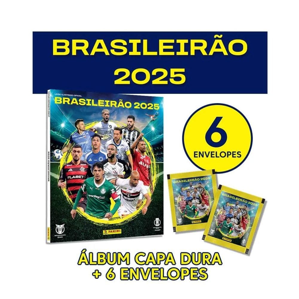 Brasileirão 2025 - Álbum Capa Cartão + 06 Envelopes