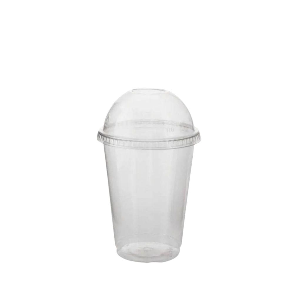 Copo Plastico Transparentes De Doce Com Furo Na Tampa 330 Ml