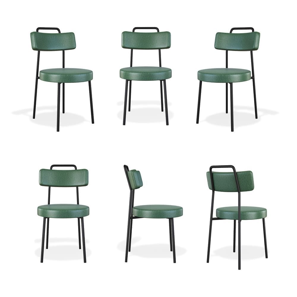Conjuto 6 Cadeiras Ster Fixa Courino Verde - Vallisa Decor