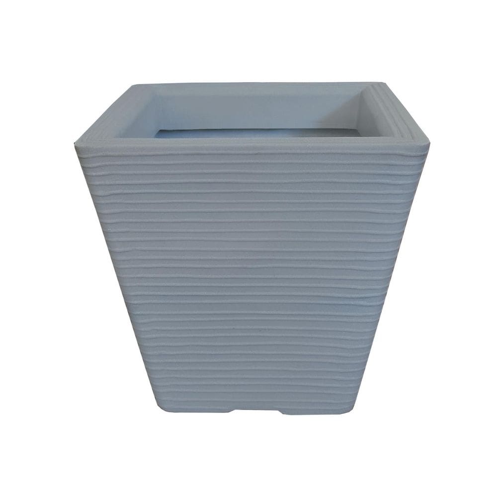Vaso De Planta Flor Quadrado Polietileno 30X30 Cinza Escuro