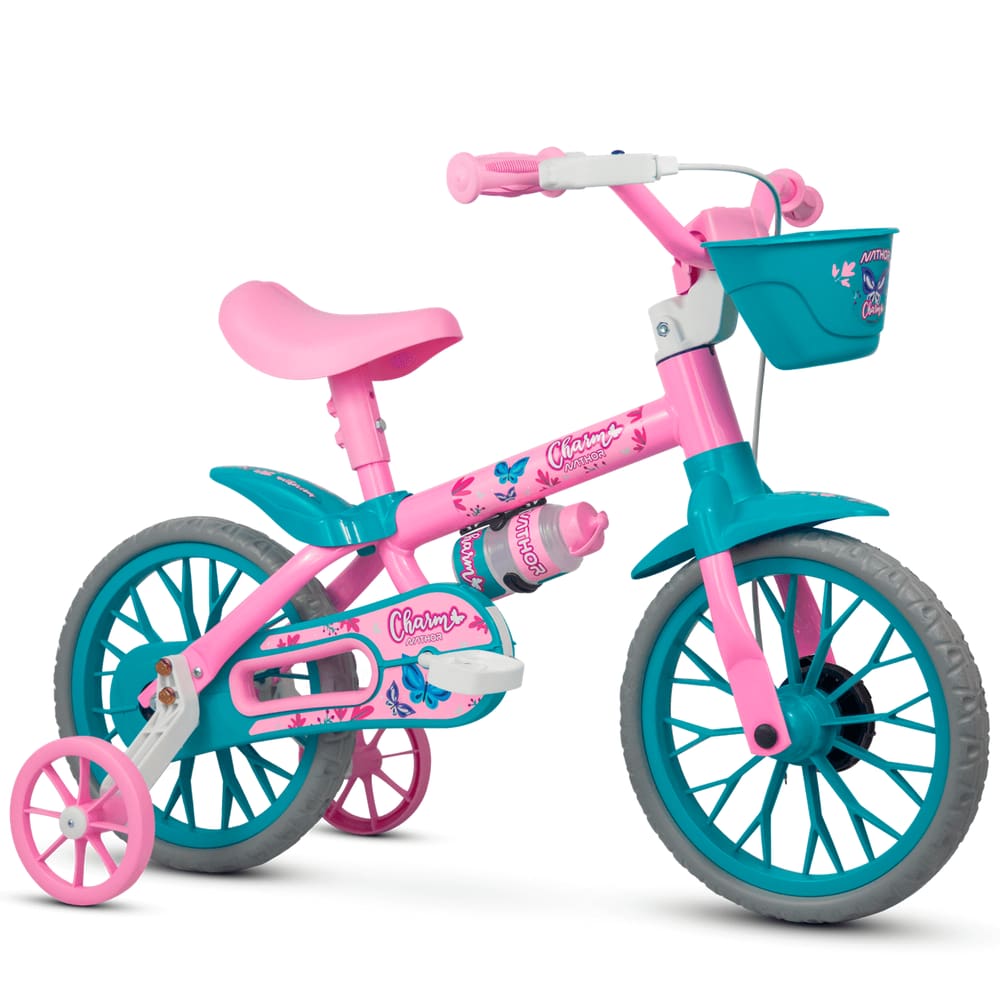 Bicicleta Infantil Aro 12 Charm Nathor Menina Cor Rosa