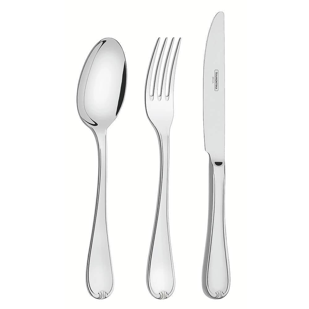 Faqueiro Tramontina Vicenza em Aço Inox com Facas de Mesa Forjadas sem Estojo 130 pç 66924423