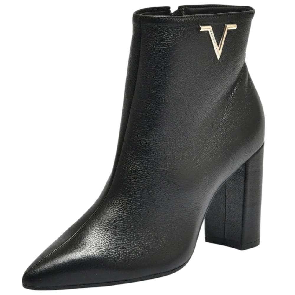 Bota Feminina Salto Bloco Couro Elegante Conforto Via Marte