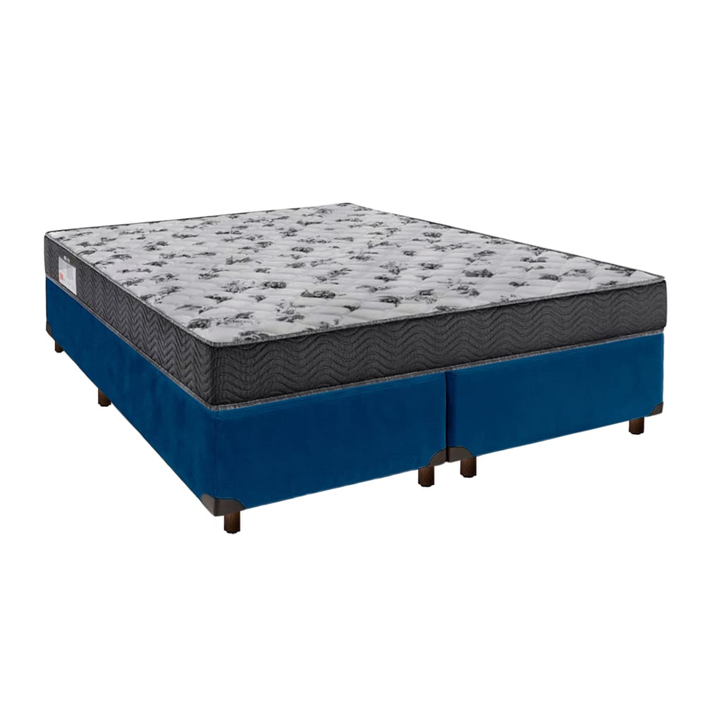 Conjunto Cama Box Blindado Casal + Colchão D33 Iso100 Ortobom
