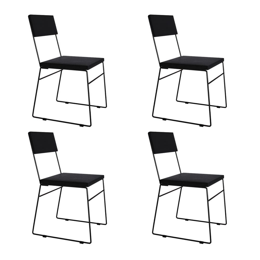 Kit 4 Cadeiras de Jantar Málaga Assento Veludo Preto