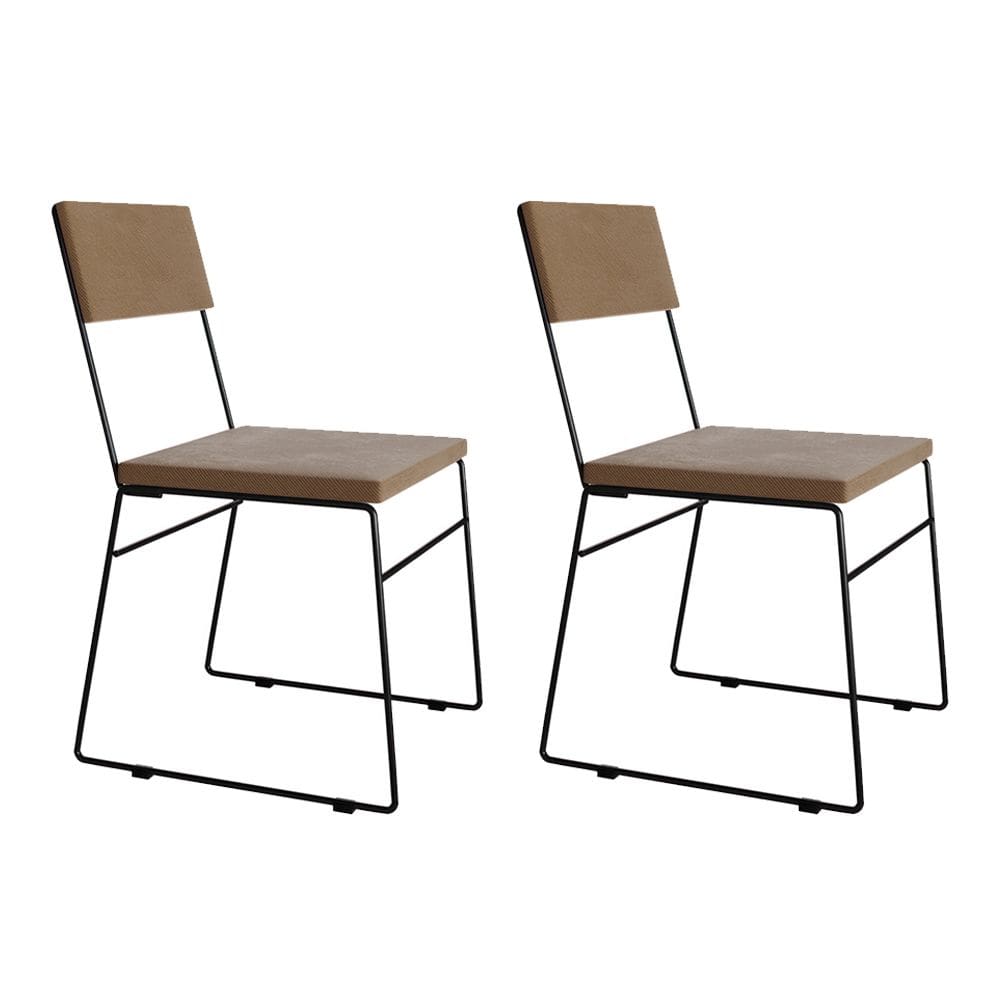 Kit 2 Cadeiras de Jantar Málaga Assento Veludo Marrom