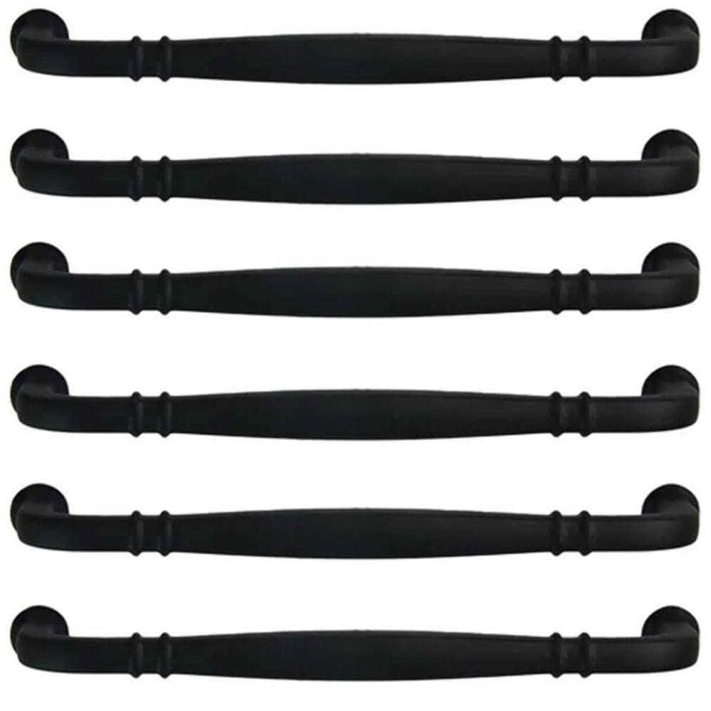Kit 6 Puxadores Alça Preto Fosco 1767 Grenade Móveis Armários Gavetas