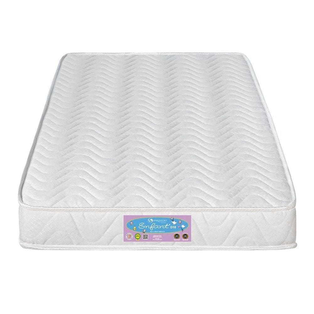 Colchão Infantil para Berço de Espuma D18 70x12cm Enfant Branco