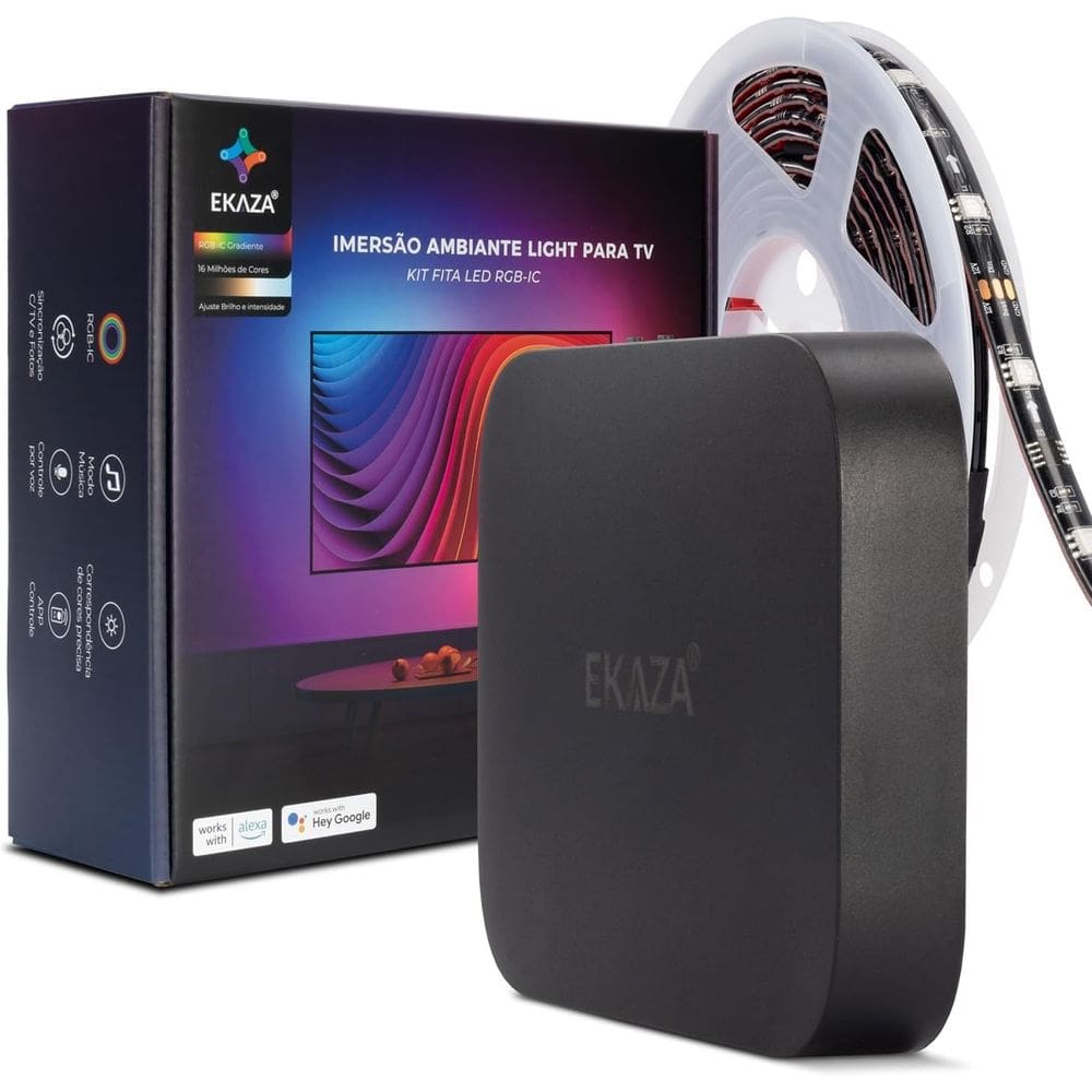 Fita Led Ambilight Tv Wifi 45 A 55 pol Alexa Google RGBIC EK