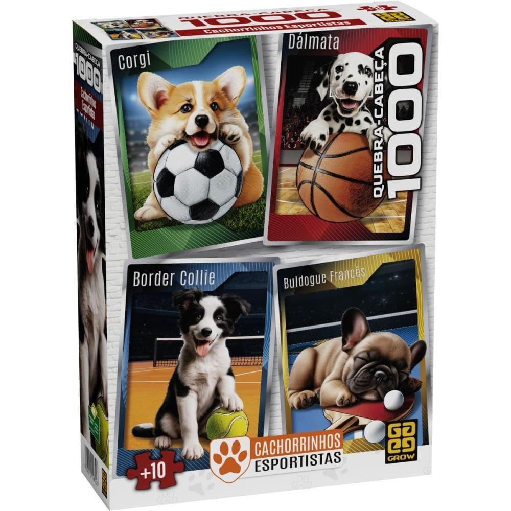 Quebra-Cabeça Cartonado Cachorrinhos Esportistas 1000pçs