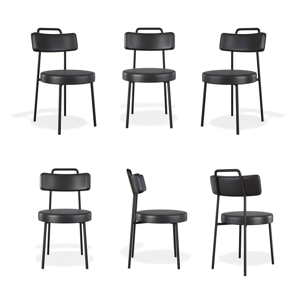 Kit 6 Cadeiras Ster FixaCourino Preto Sala de Jantar - Vallisa Decor